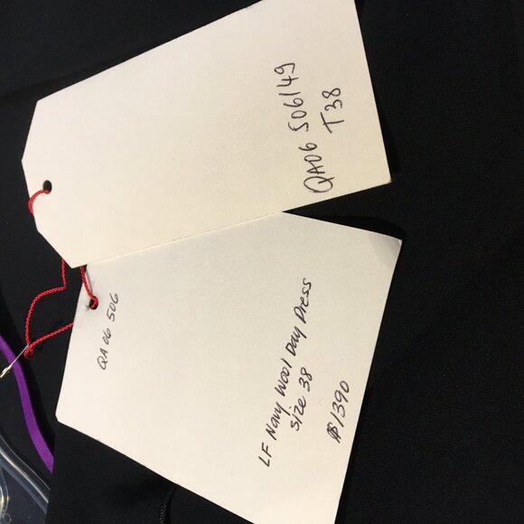 Sophisticated navy wool French couture dress, FR38, NWT - Picture 9 of 12